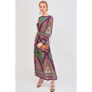 antik batik oriana silk printed midi dress size 38/US6